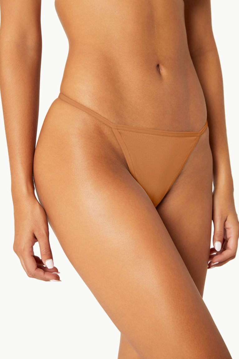 Organic Cotton String Thong Caramel