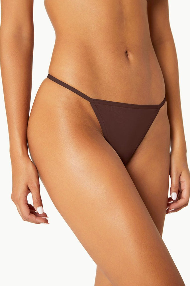 Organic Cotton String Thong Chocolate